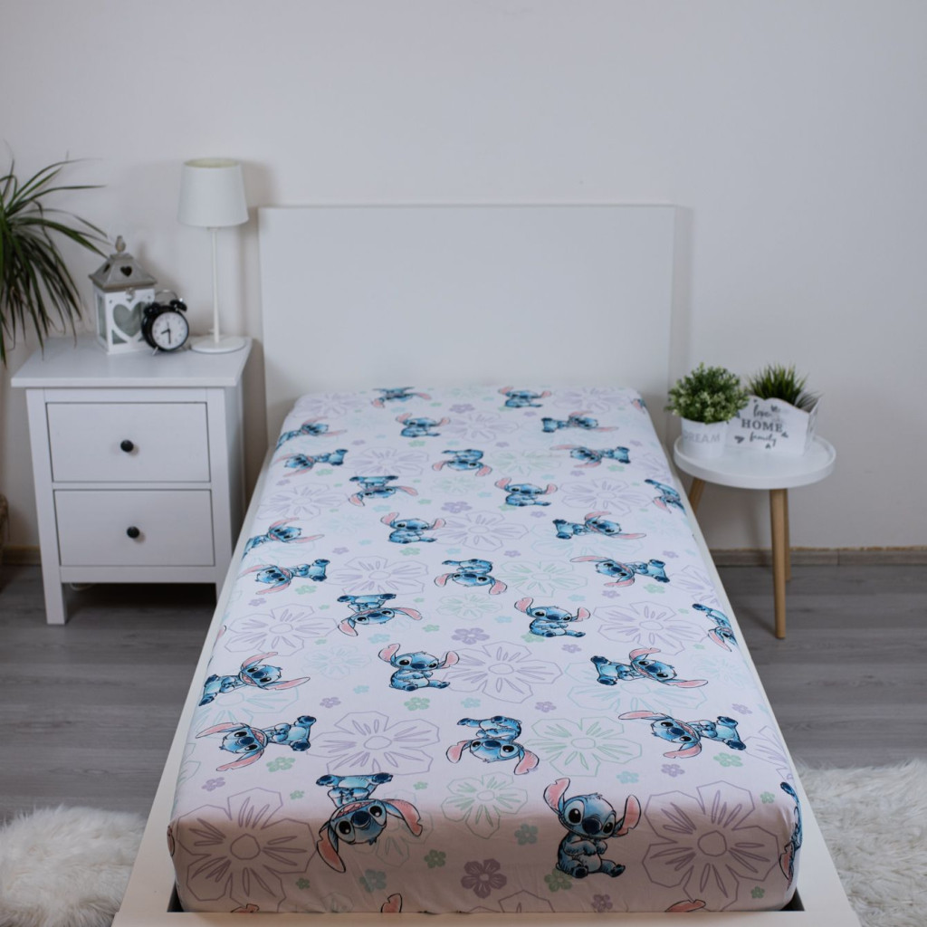 Disney Lilo and Stitch Ohana White kummiga voodilina 90x200 cm – detailvaade 2