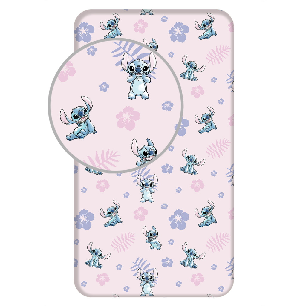 Disney Lilo and Stitch Pink kummiga voodilina 90x200 cm – tootepilt