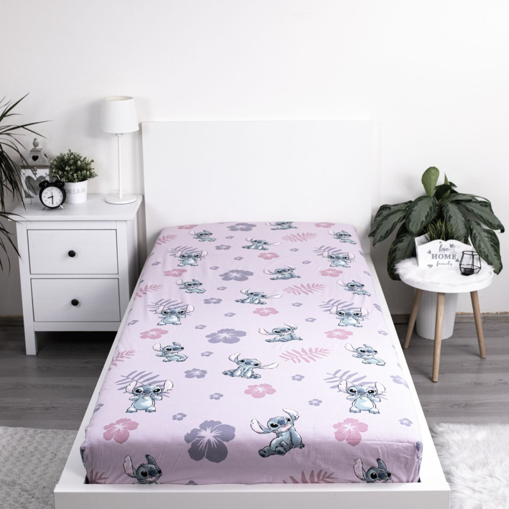 Disney Lilo and Stitch Pink kummiga voodilina 90x200 cm – detailvaade 2