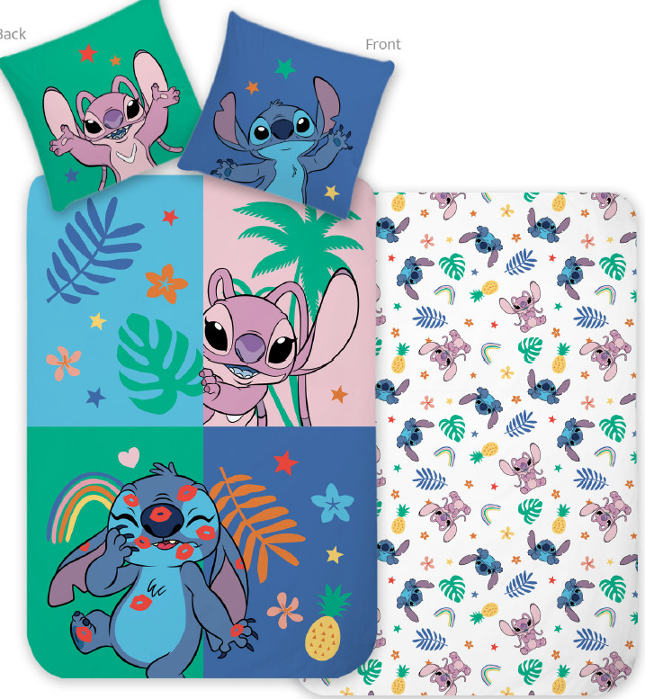 Disney Lilo and Stitch Tropical Friend kids, kindergarten bedding cover 100×135 cm, 40×60 cm – tootepilt