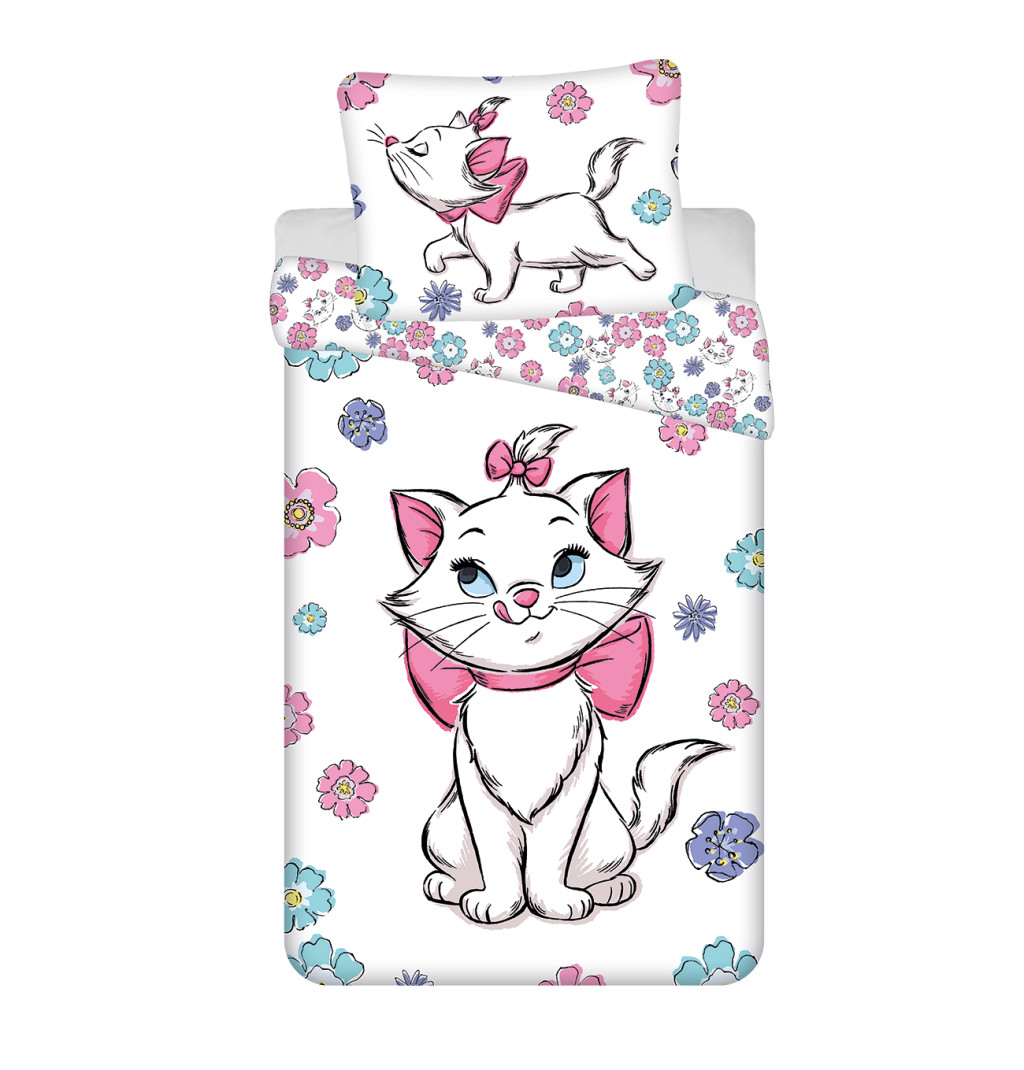 Disney Marie Floral bedding cover 140×200cm, 70×90 cm – tootepilt