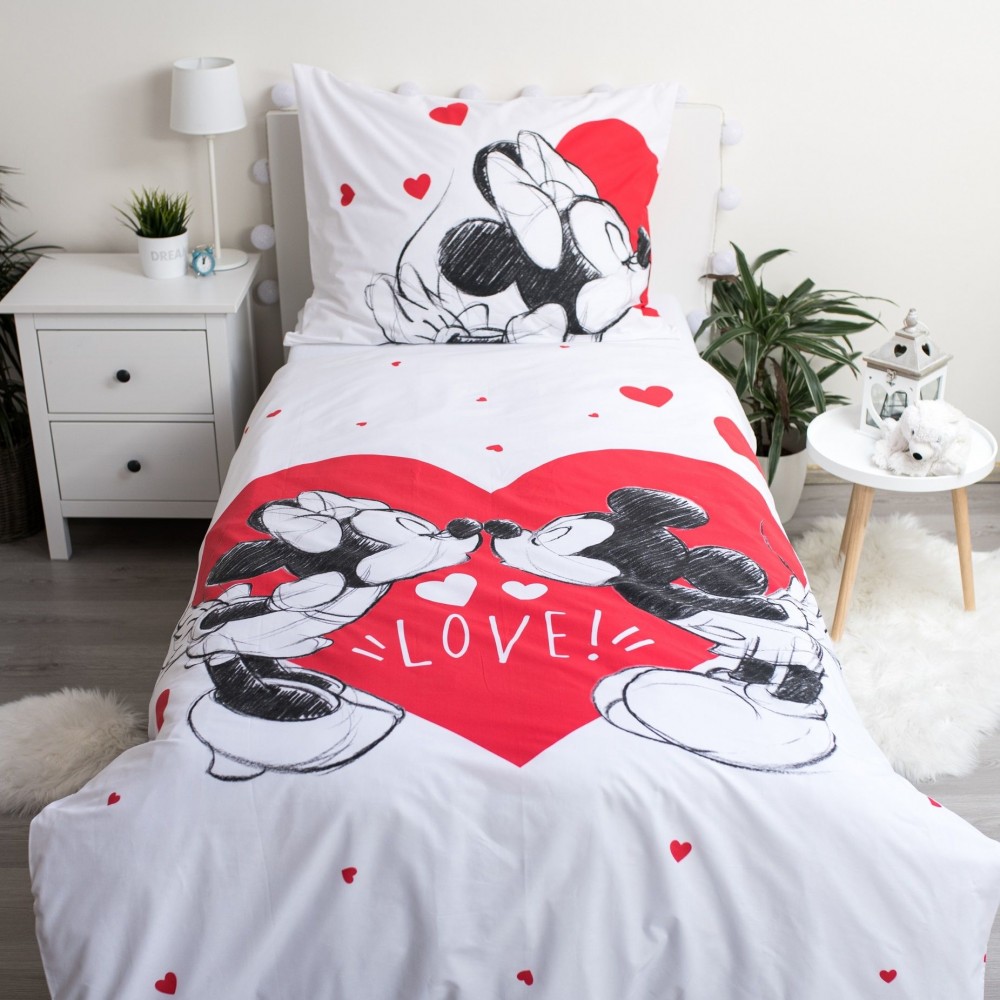 Disney Mickey Minnie Love voodipesukomplekt 140x200cm, 70x90 cm – detailvaade 2