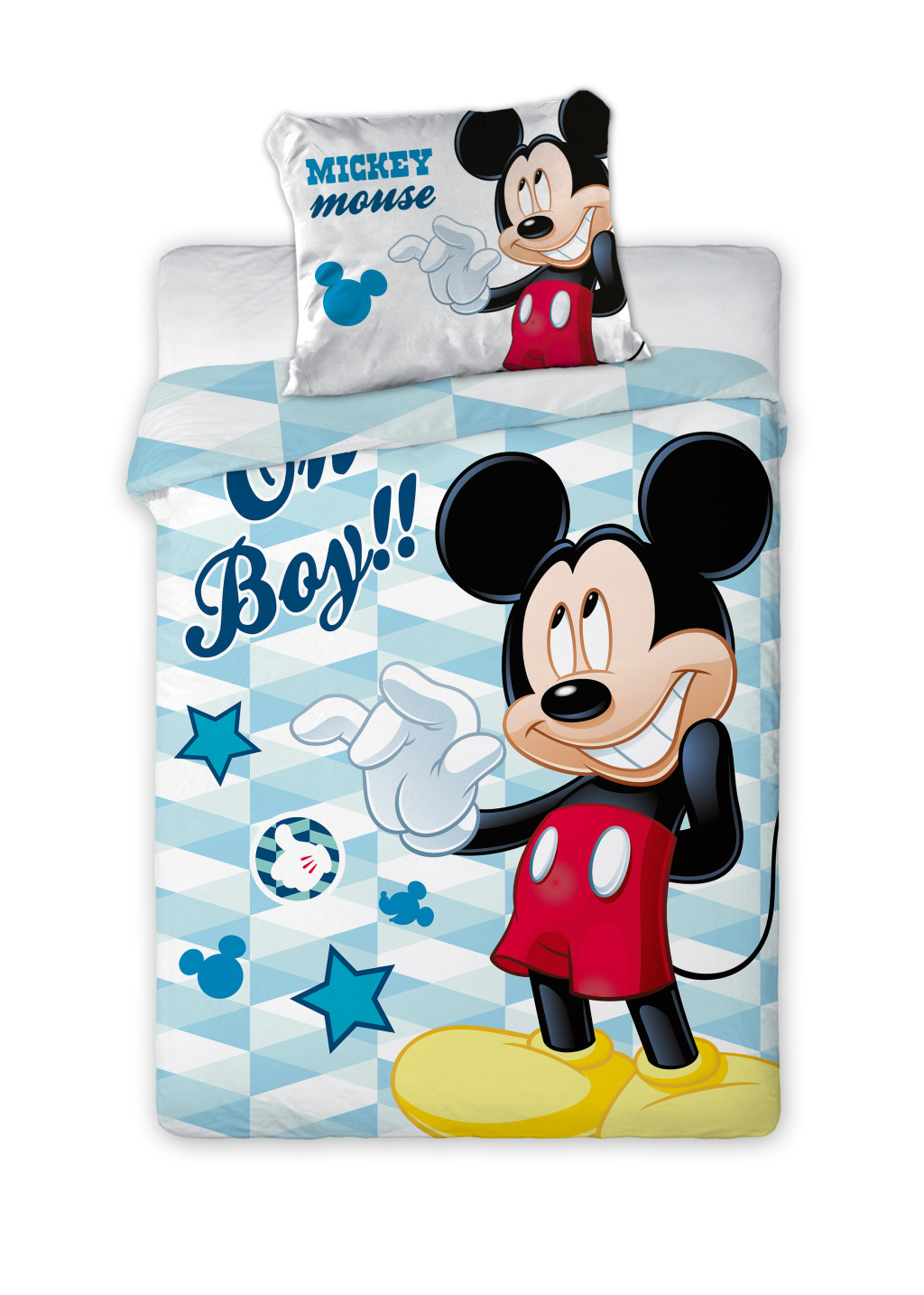 Disney Mickey Oh Boy children's, nursery voodipesukomplekt 100x135 cm, 40x60 cm – tootepilt