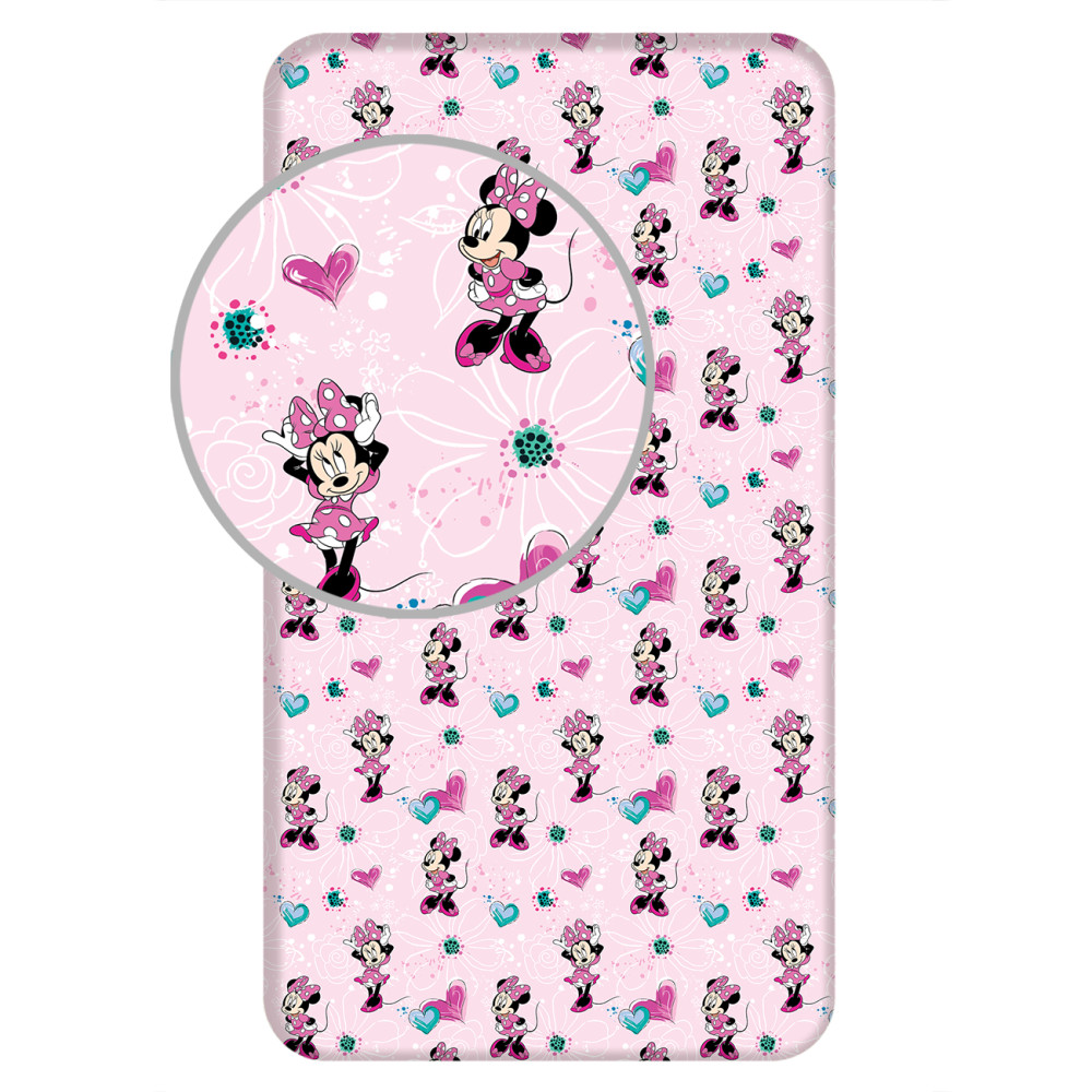 Disney Minnie Flowers elastic kummiga voodilina 90x200 cm – tootepilt