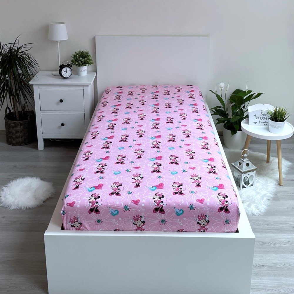 Disney Minnie Flowers elastic kummiga voodilina 90x200 cm – detailvaade 2