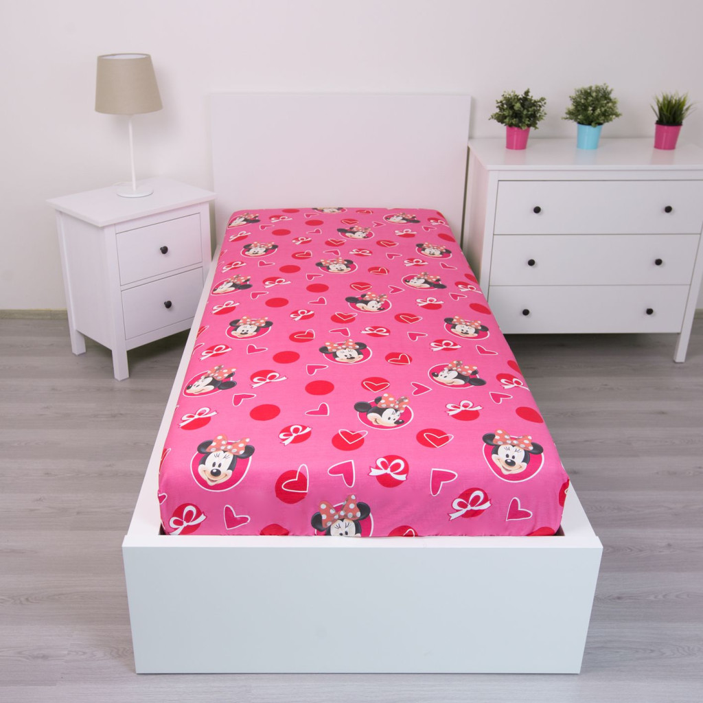Disney Minnie Hearts kummiga voodilina 90x200 cm – detailvaade 2