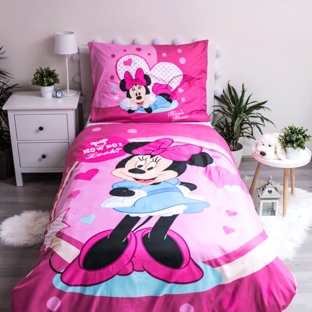 Disney Minnie Look voodipesukomplekt 140x200cm, 70x90 cm mikrokiud – detailvaade 2