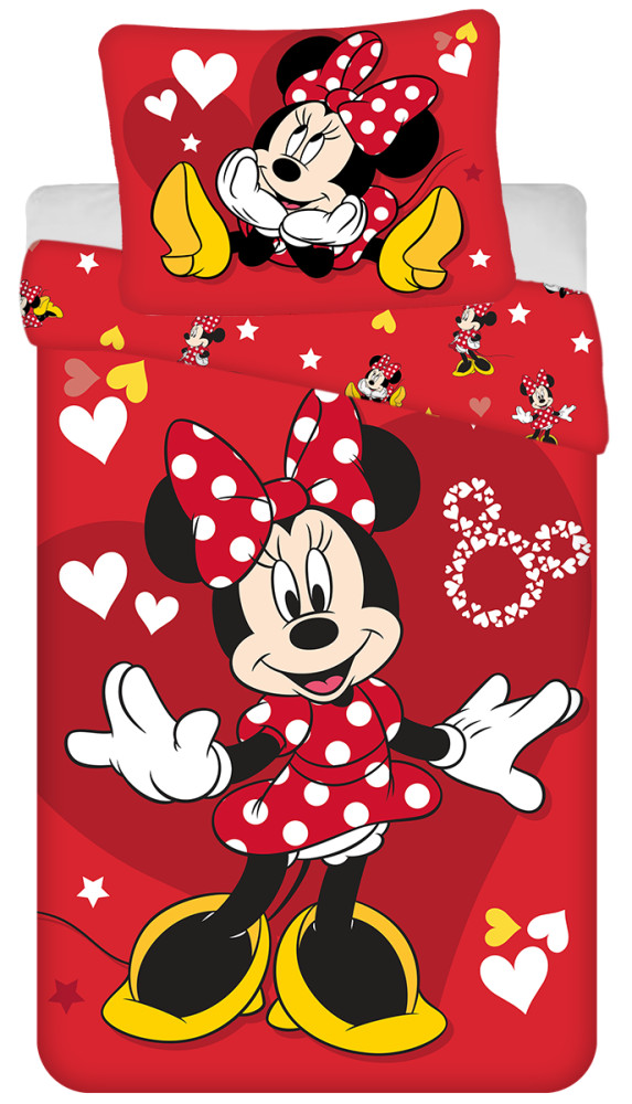 Disney Minnie Love & Stars bedding cover 140x200cm, 70x90 cm – tootepilt