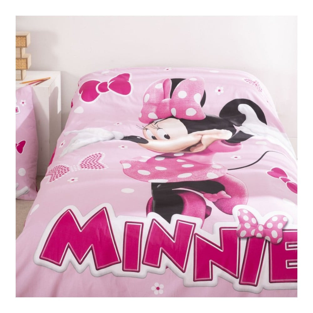 Disney Minnie Pink Polka Bow voodipesukomplekt 140x200cm, 65x65 cm – detailvaade 2