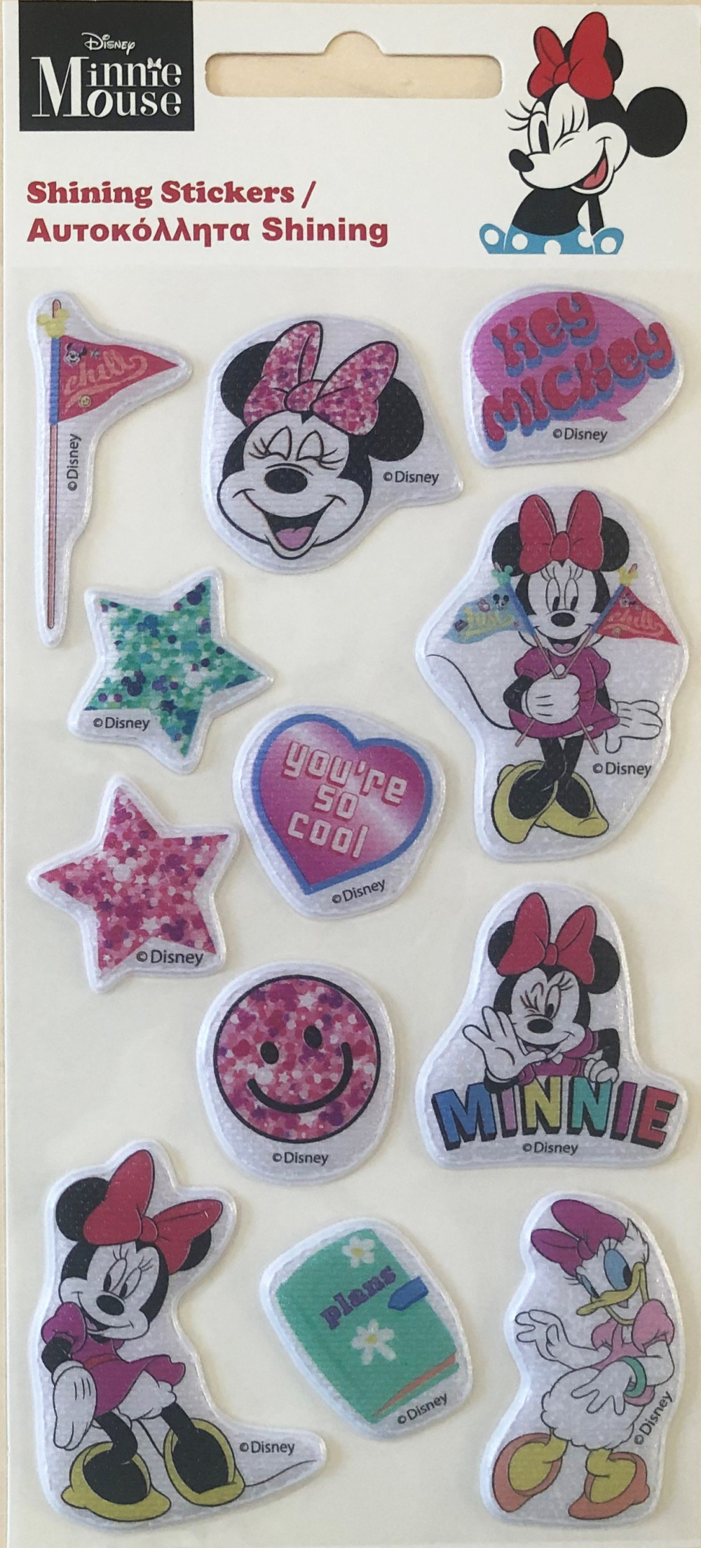 Disney Minnie Smiles sädelevate reljeefsete vahtkleepsude komplekt – tootepilt