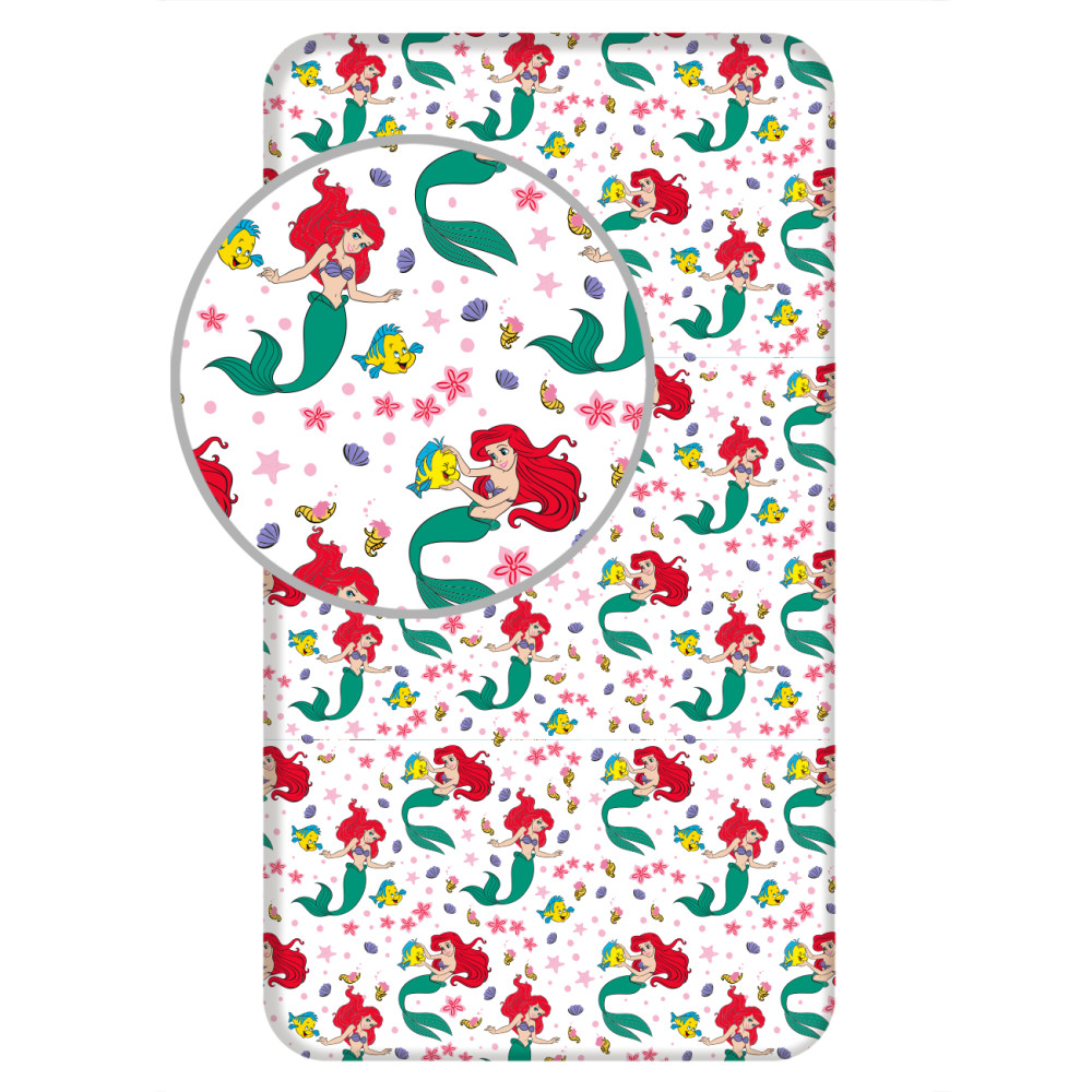 Disney Princess Ariel kummiga voodilina 90x200 cm – tootepilt
