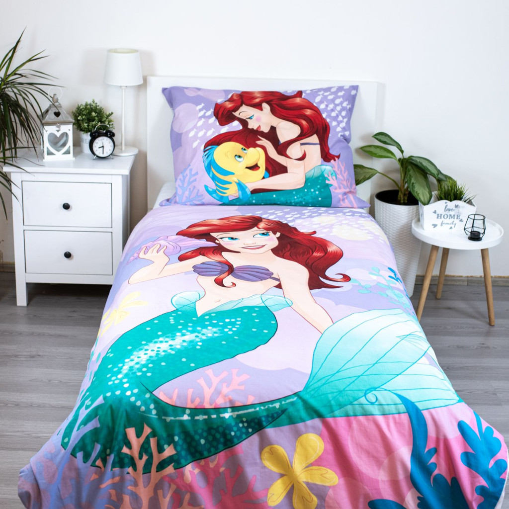 Disney Princess Ariel Pink voodipesukomplekt 140x200cm, 70x90 cm – detailvaade 2