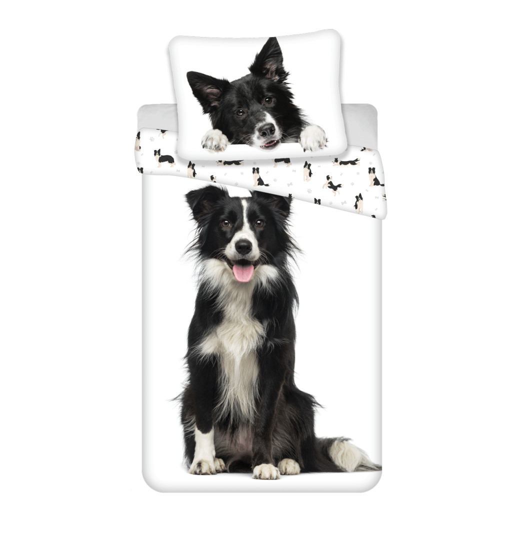 Dog Border Collie bedding cover 140x200cm, 70x90 cm – tootepilt
