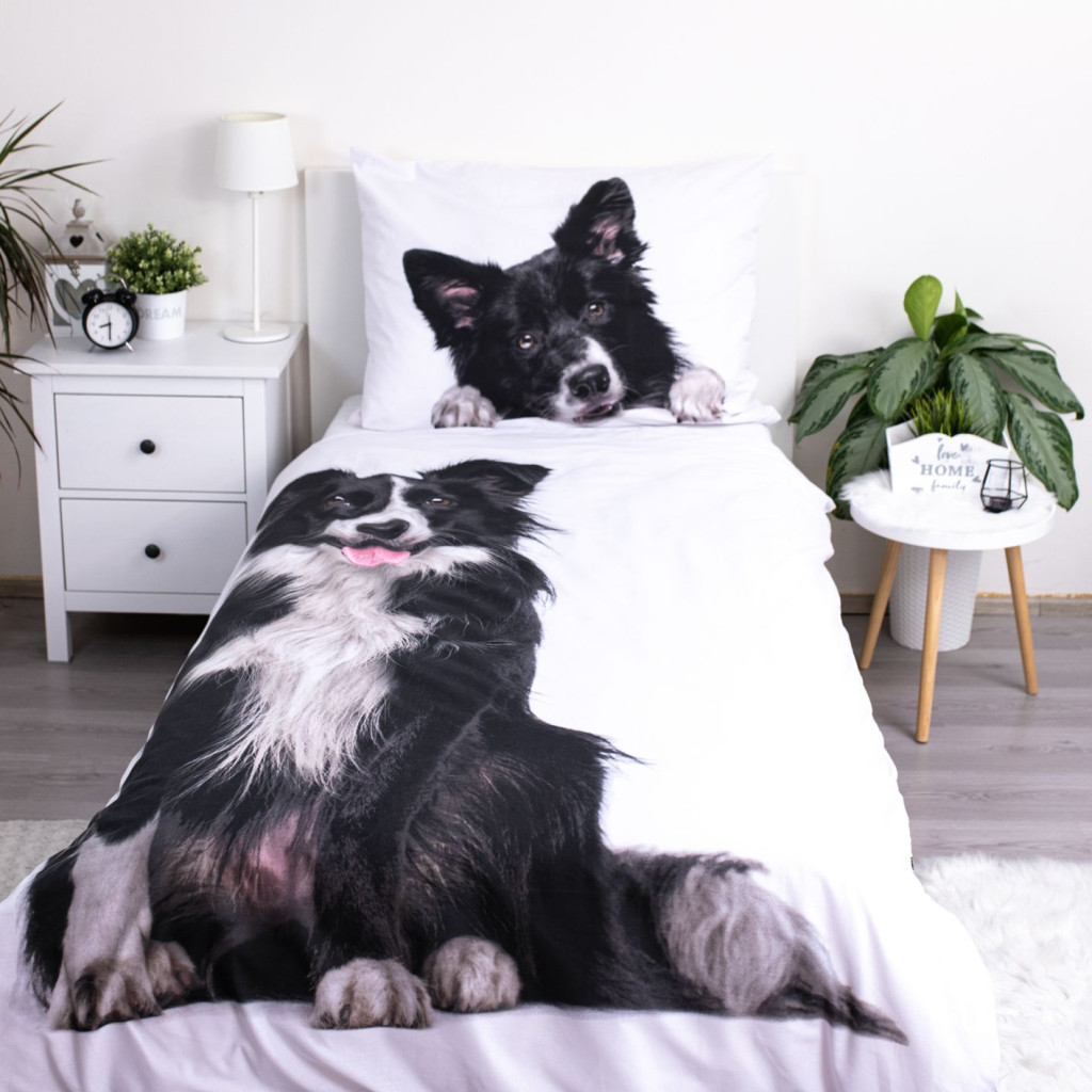 Dog Border Collie bedding cover 140x200cm, 70x90 cm – detailvaade 2