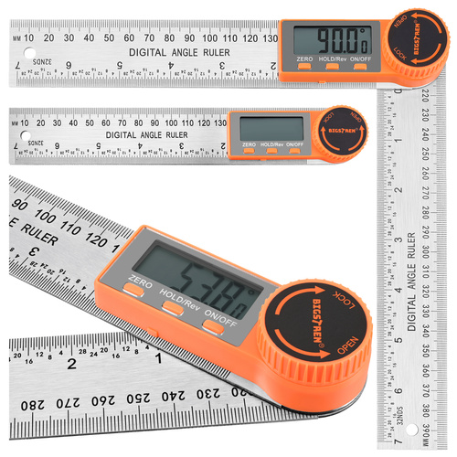 Elektrooniline nurgamõõtja LCD-ekraaniga, 360°, 200 mm