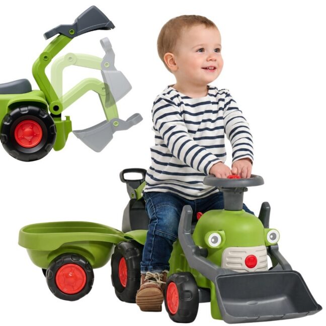 falk claas sõiduauto traktor – FALK Claas sõiduauto traktor haagisega, laadur ja ämber