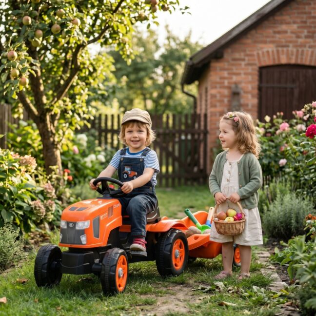 falk kubota pedaalidega traktor – detailvaade