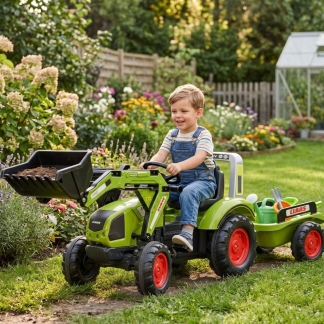 falk pedaalidega traktor kopaga – detailvaade