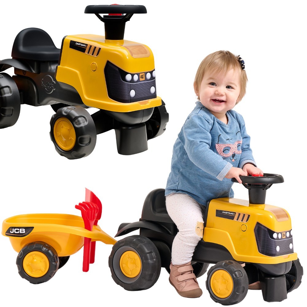 falk sõiduauto jcb fastrac – FALK sõiduauto JCB Fastrac traktor haagisega, kühvel ja reha 1-3+