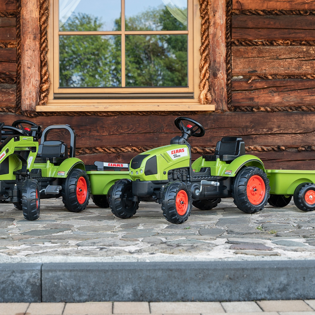 falk roheline claas pedaalidega – detailvaade
