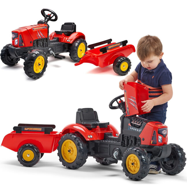 falk supercharger pedaalidega traktor – FALK Supercharger pedaalidega traktor haagisega ja Opening Hood punane 2-5 aastat