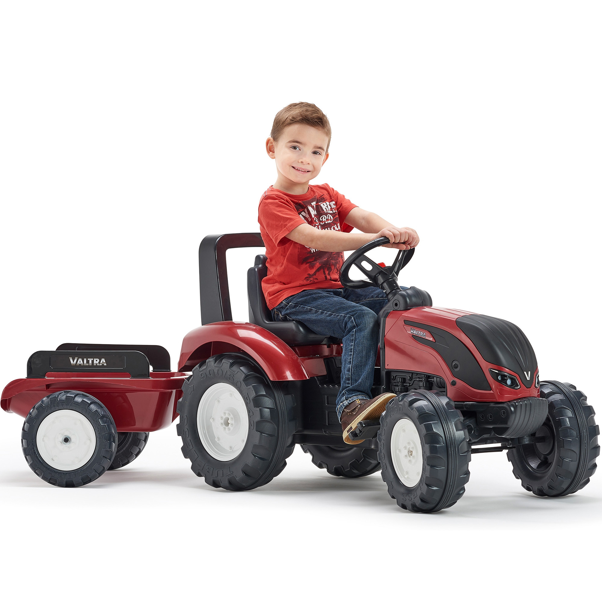 falk valtra s4 burgundy – FALK Valtra S4 Burgundy pedaalidega traktor haagisega 3-7 aastat