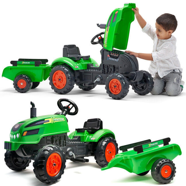 falk traktor roheline haagisega – FALK X traktor roheline haagisega Horn 2-5 aastat