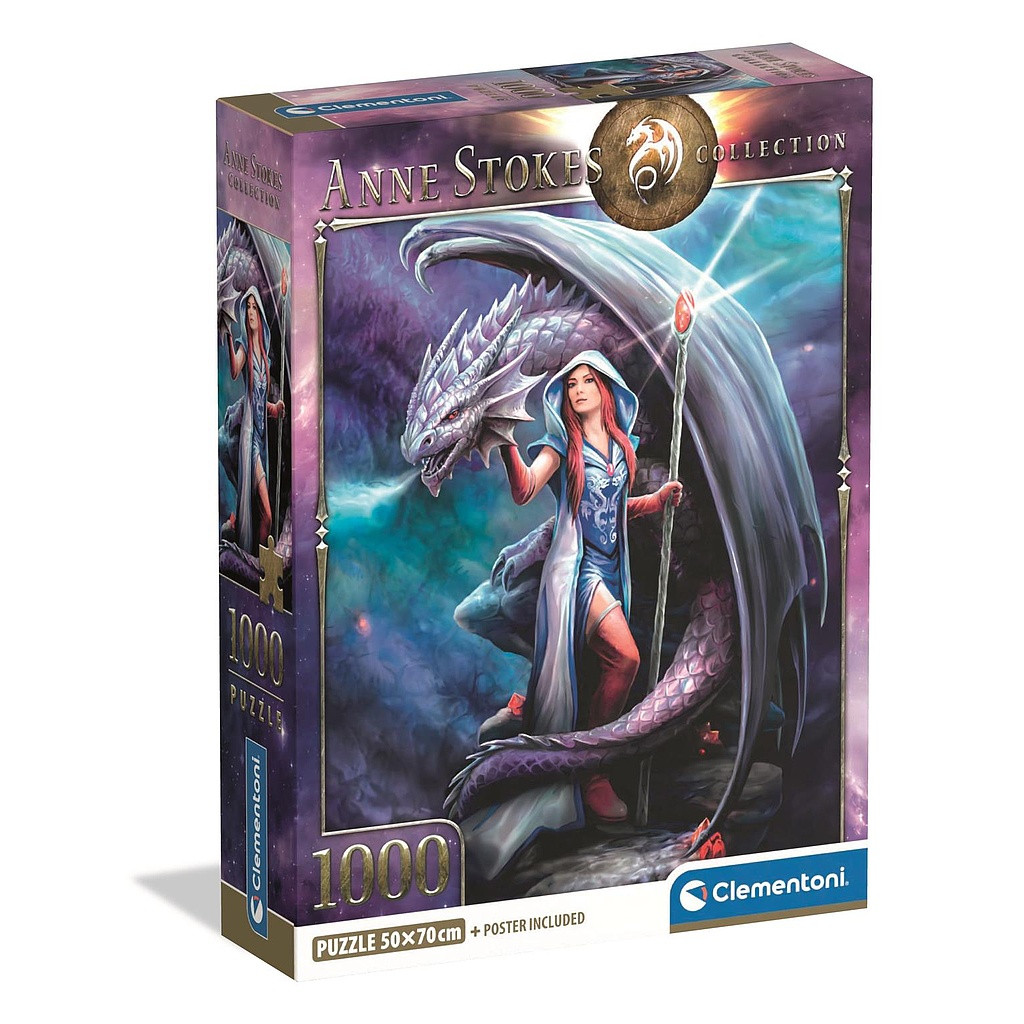 Fantasy Dragon Mage Anne Stokes 1000-osaline Compact pusle Clementoni – tootepilt