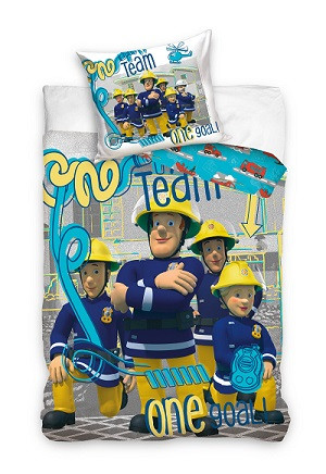 Fireman Sam Team Goal voodipesukomplekt 140x200cm, 70x90 cm – tootepilt
