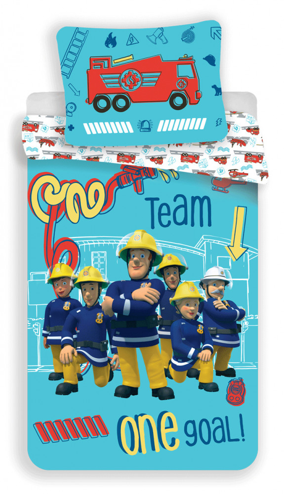Fireman Sam voodipesukomplekt Team 140x200cm, 70x90 cm – tootepilt