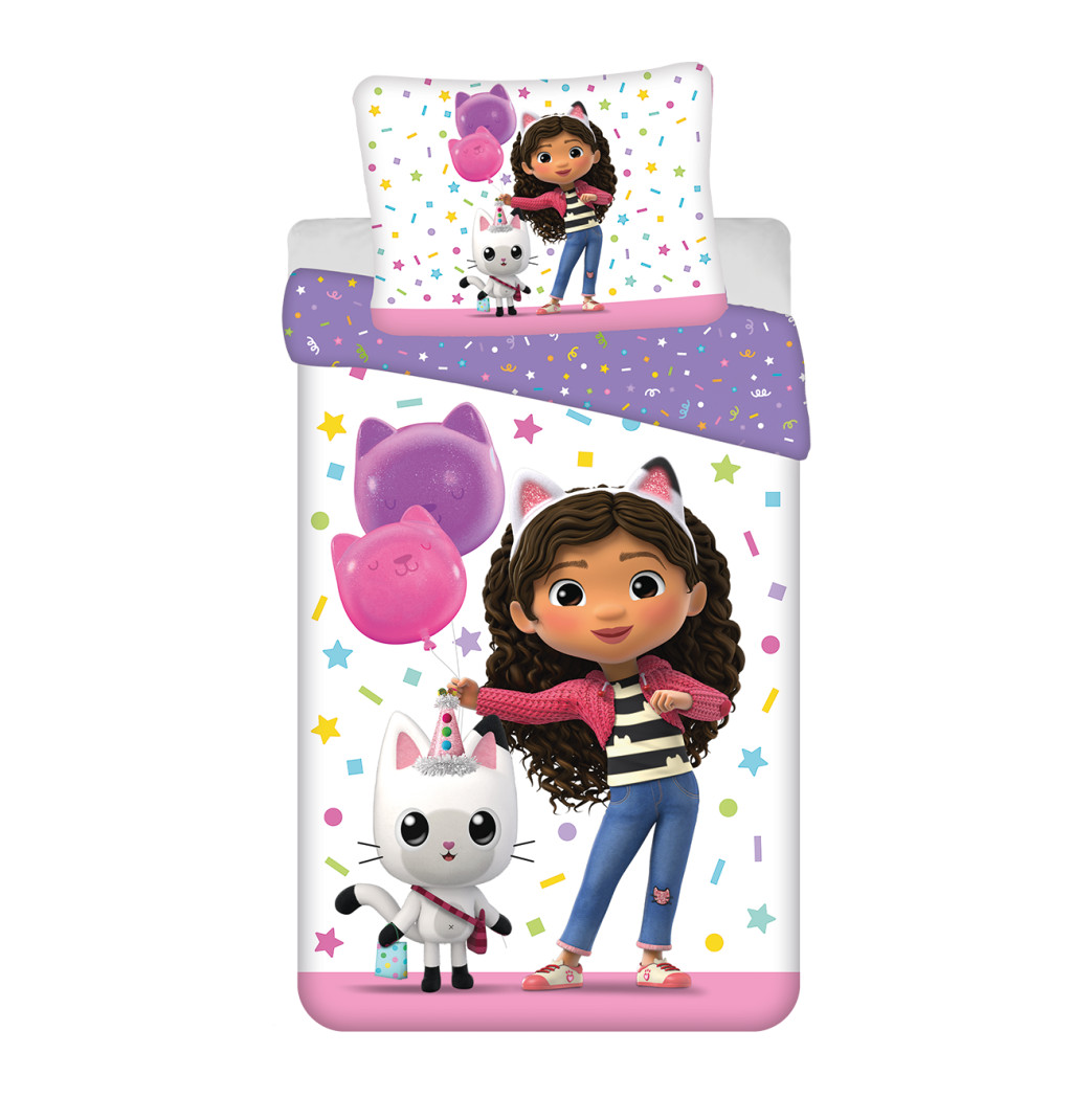 Gabby's Dollhouse Confetti voodipesukomplekt 140×200cm, 70×90 cm – tootepilt