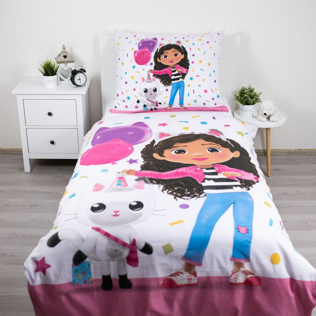 Gabby's Dollhouse Confetti voodipesukomplekt 140×200cm, 70×90 cm – detailvaade 2