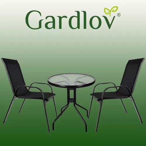 Gardlov rõdumööbli komplekt: laud ja kaks tooli