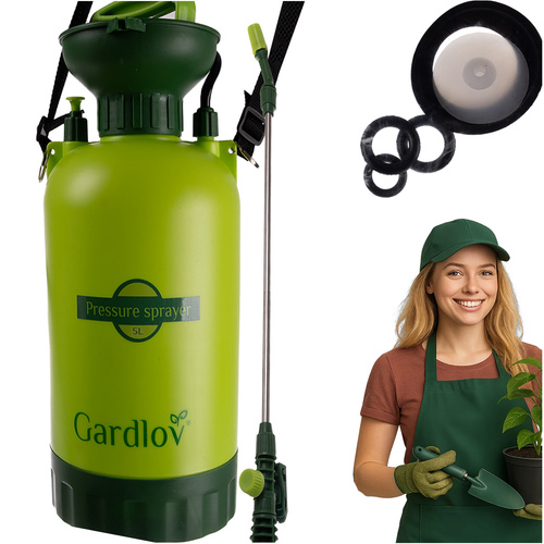 GARDLOVi käsisurveprits 5 l, vooliku ja pihustustoruga