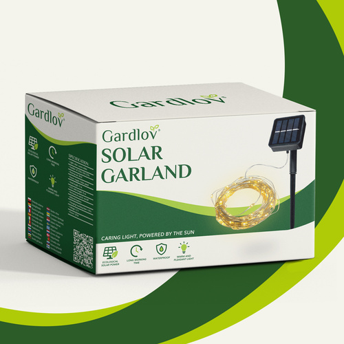 Gardlovi päikesepatareiga LED-valguskett, 15 m, IP44