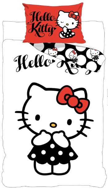 Hello Kitty Black Dress Children's, kindergarten bedding cover 100x135 cm, 40x60 cm – tootepilt