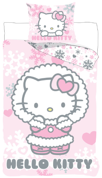 Hello Kitty Cozy Winter children's, nursery voodipesukomplekt 100x135 cm, 40x60 cm – tootepilt