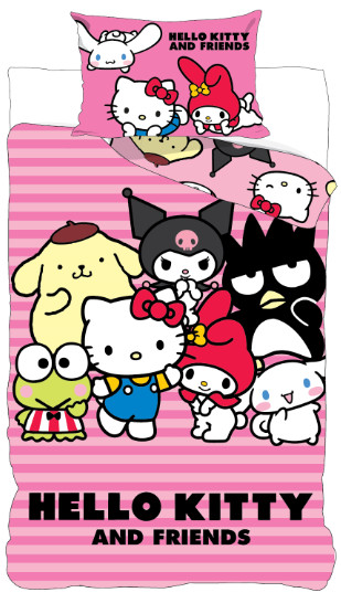 Hello Kitty Friends bedding cover 140×200cm, 70×90 cm – tootepilt