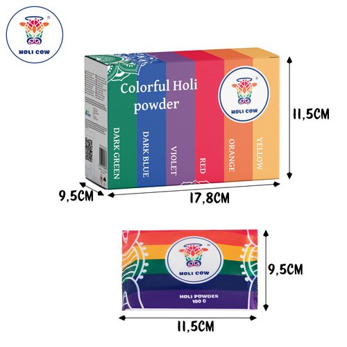 Holi Cow värvipulbri komplekt 27335, 6 × 100 g