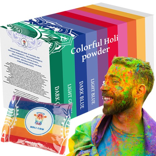 Holi värvipulbri komplekt, 10 × 100 g