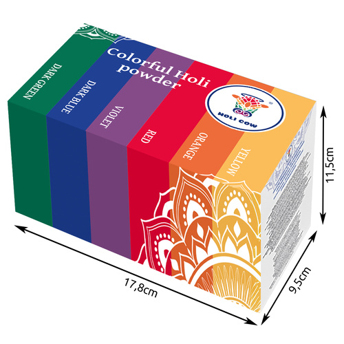 Holi värvipulbri komplekt, 6 × 100 g