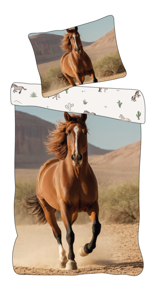 Horses Mustang bedding cover 140x200cm, 70x90 cm – tootepilt