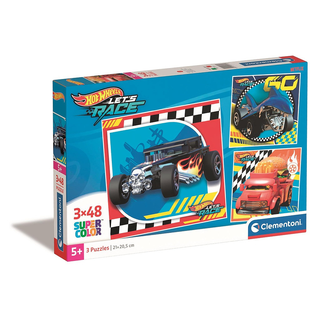 Hot Wheels Go 3×48-osaline Clementoni pusle – tootepilt
