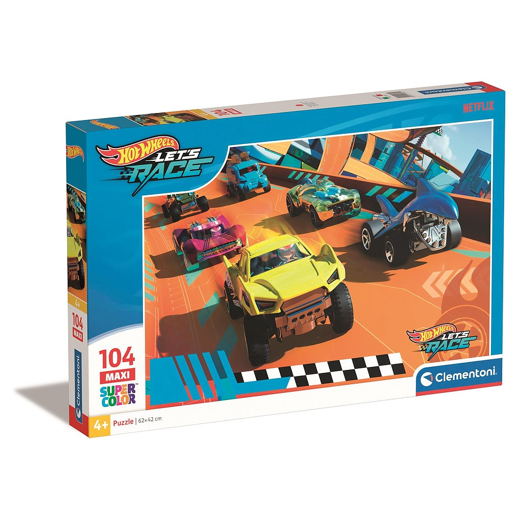 Hot Wheels Turbo Track 104-osaline maxi pusle by Clementoni – tootepilt