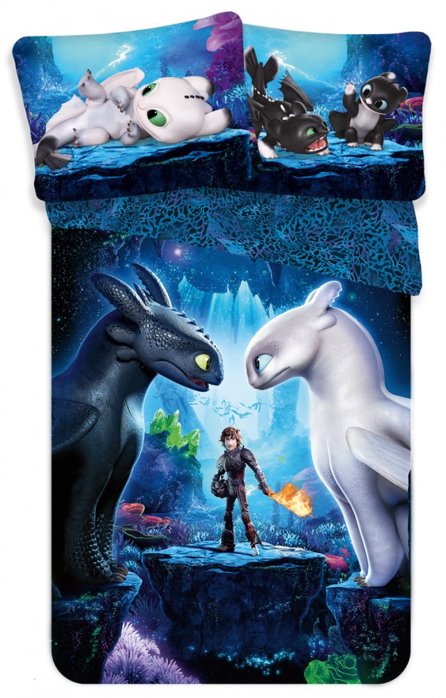 How To Train Your Dragon Cave bedding cover 140×200cm, 70×90 cm – tootepilt