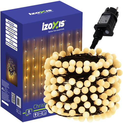 IZOXIS 300 LED-palliga soe valge valguskett, valgustatud osa 30 m, IP44 ja 8 režiimi.