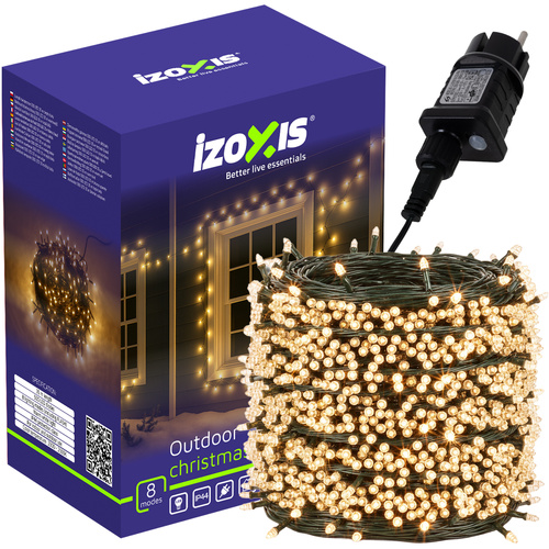 IZOXIS 500 LED-iga soe valge valguskett 35 m, IP44 ja 8 režiimi.