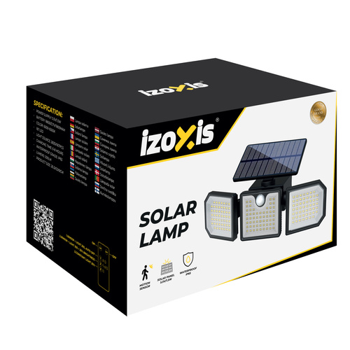 Izoxis päikesepaneeliga aiavalgusti, 167 LED-i, 500 lm, andurite ja puldiga
