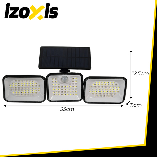 Izoxis päikesepaneeliga välisvalgusti, 180 LED-i, liikumis- ja hämarusandur, IP65