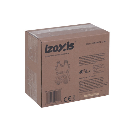 Izoxise kaanega kahekordne välispistikupesa, IP66, 230 V, 16 A